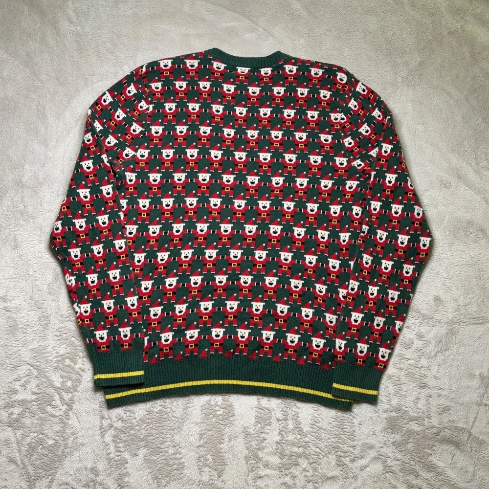 Alex Stevens Christmas Sweater Mens L Long Sleeve Cotton Pullover Santa 8 Bit